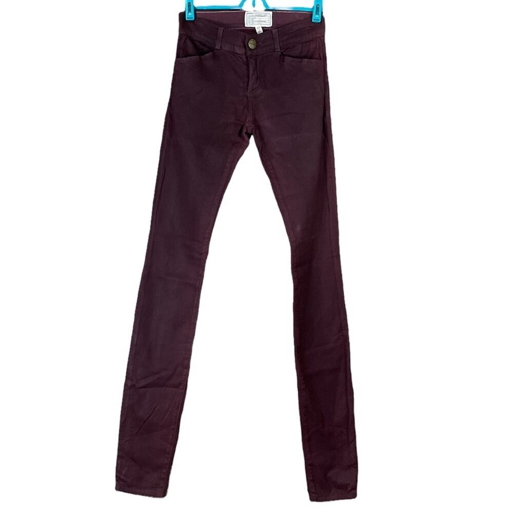 Current/Elliott The Jean Legging Coated Denim Huckleberry Skinny Jeans SIze 25